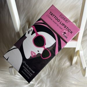 Tattoo Lipstick Cotton Swab 20pcs, Durable Waterproof Non-Stick Tint (Pink)